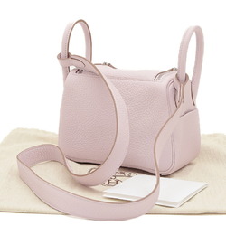 Hermes Lindy Verso Shoulder Bag Taurillon Mauve Pale New White W. Stamp