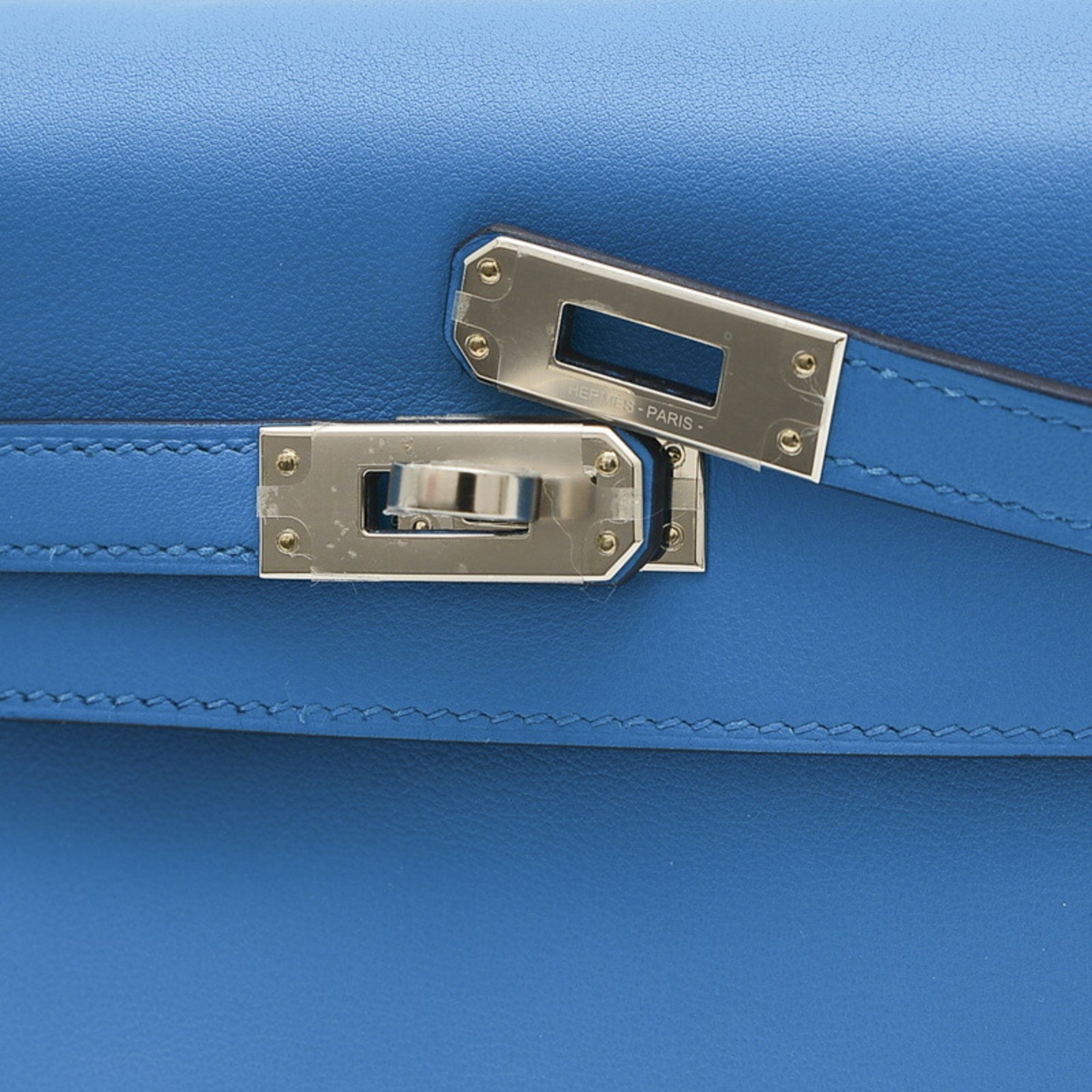 Hermes Kelly Move Handbag Swift Blue Frida B Engraved