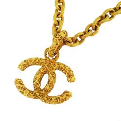 Chanel Necklace Coco Mark Lava GP Plated Gold 95A Women's