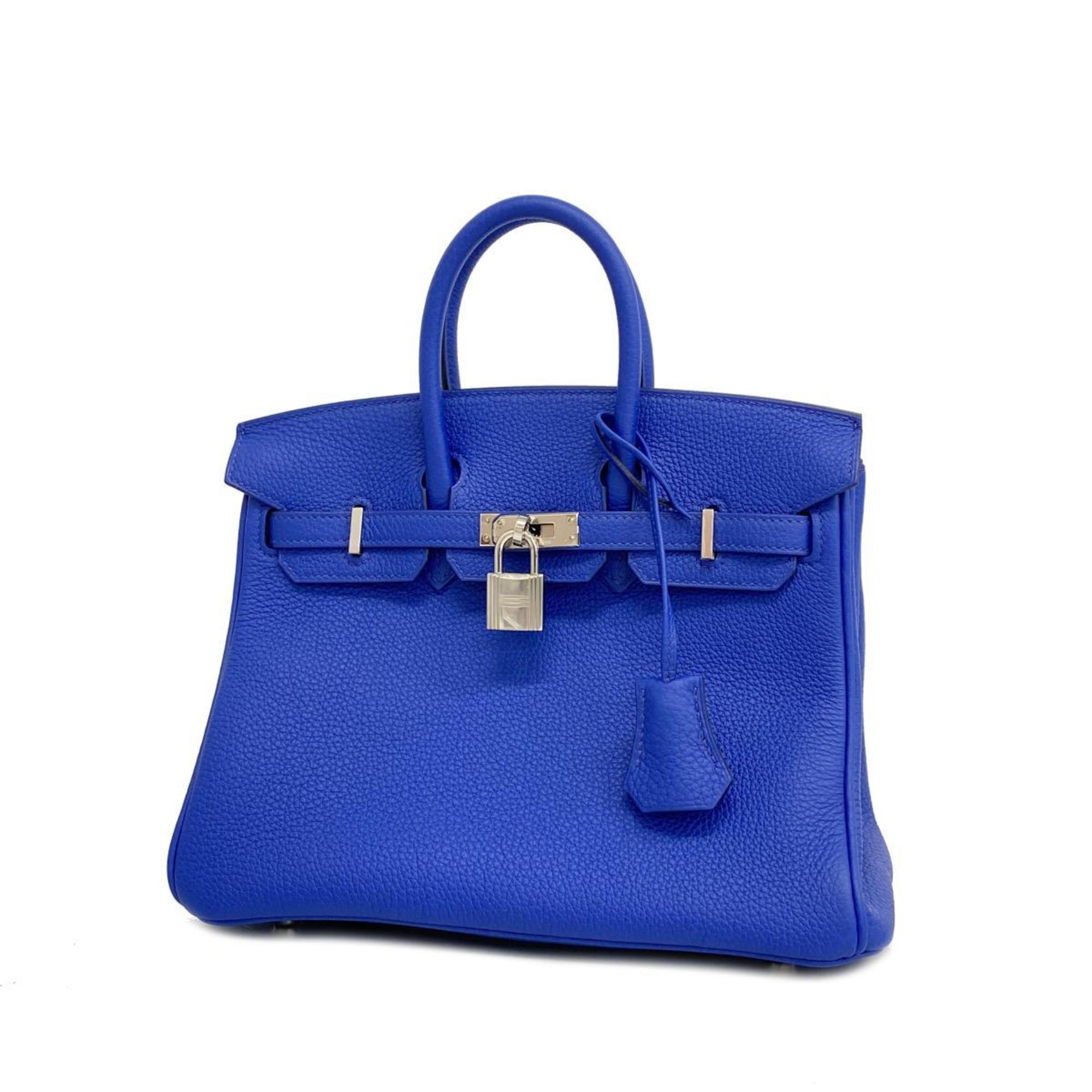 Hermes handbag Birkin 25 U stamp Togo Blue Royale Ladies