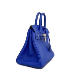 Hermes handbag Birkin 25 U stamp Togo Blue Royale Ladies