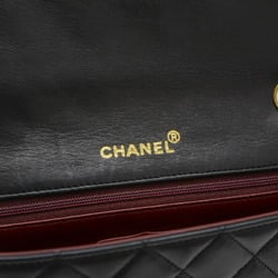 Chanel Matelasse Full Flap Chain Shoulder Bag Lambskin Black A02500