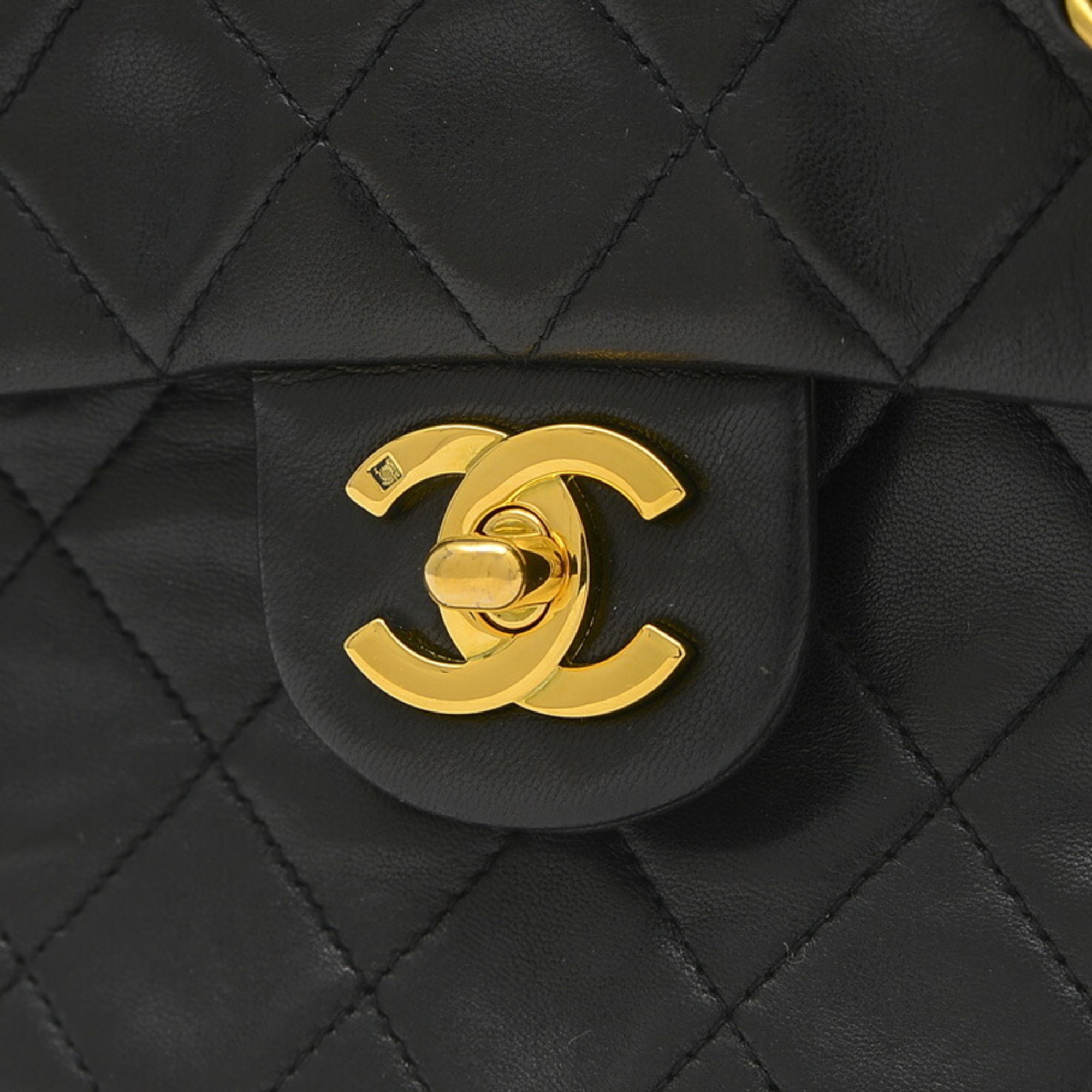 Chanel Matelasse Chain Shoulder Bag in Lambskin Black