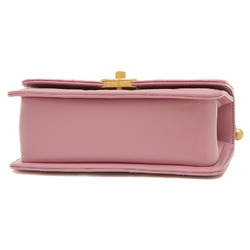 Chanel Matelasse Flap Bag Chain Shoulder Leather Pink AS2615