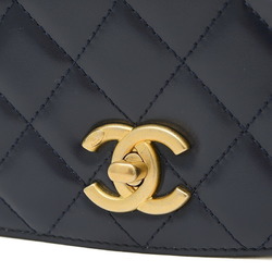 Chanel Matelasse Shoulder Bag Calf Suede Navy AS3396