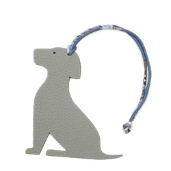 Hermes Petit H Charm Labrador Dog Leather Grey