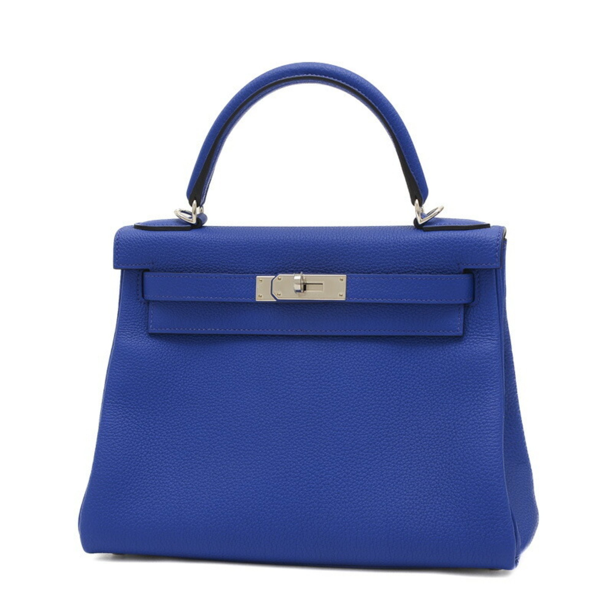 Hermes Kelly 28 Inner Stitching Handbag Togo Blue Royale U Stamp