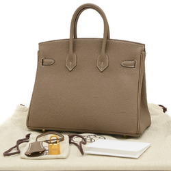 Hermes Birkin 25 Handbag Togo Etoupe W Engraved