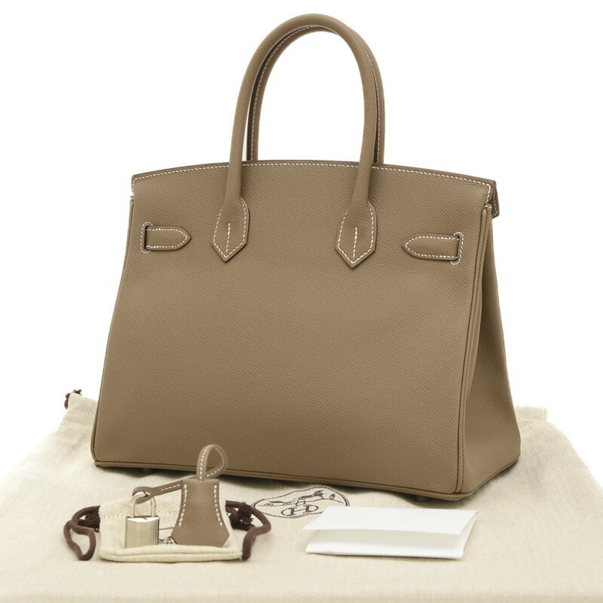 Hermes Birkin 30 Handbag Epson Etoupe W Engraved