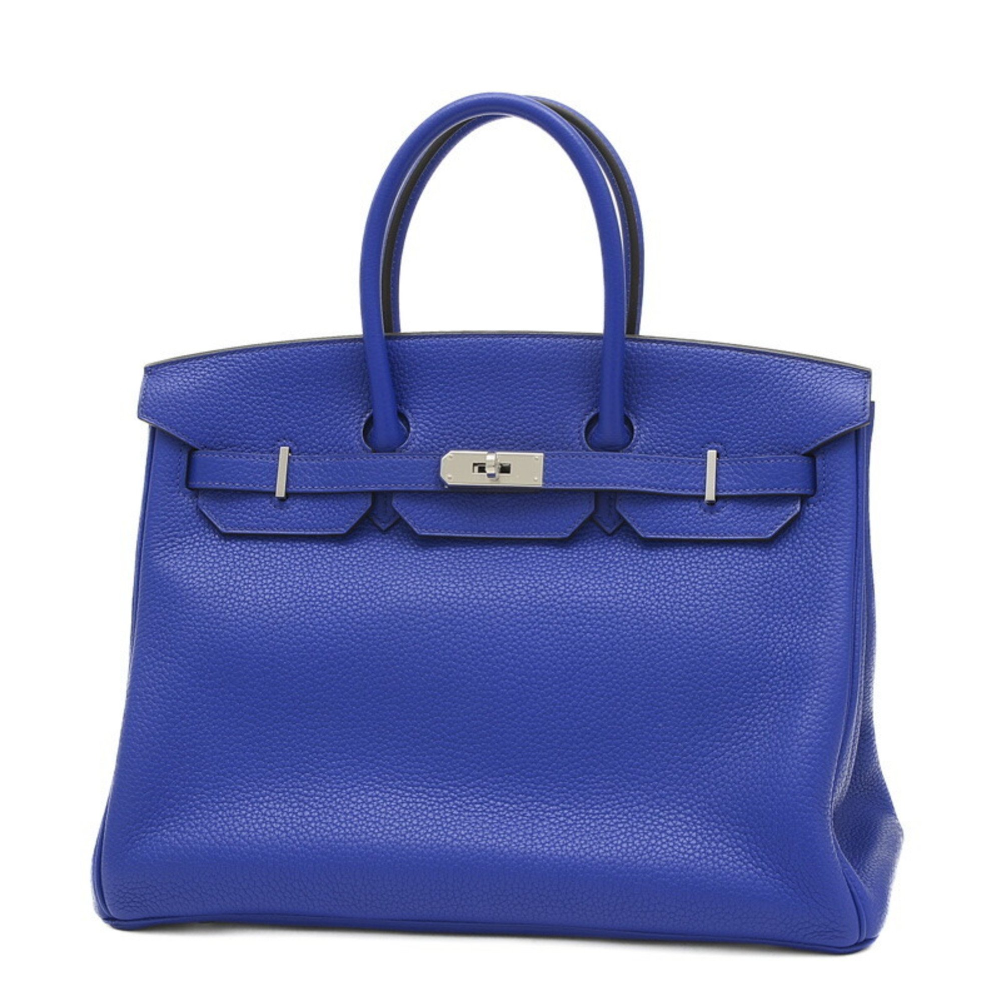 Hermes Birkin 35 Handbag Togo Blue Electric R Stamp