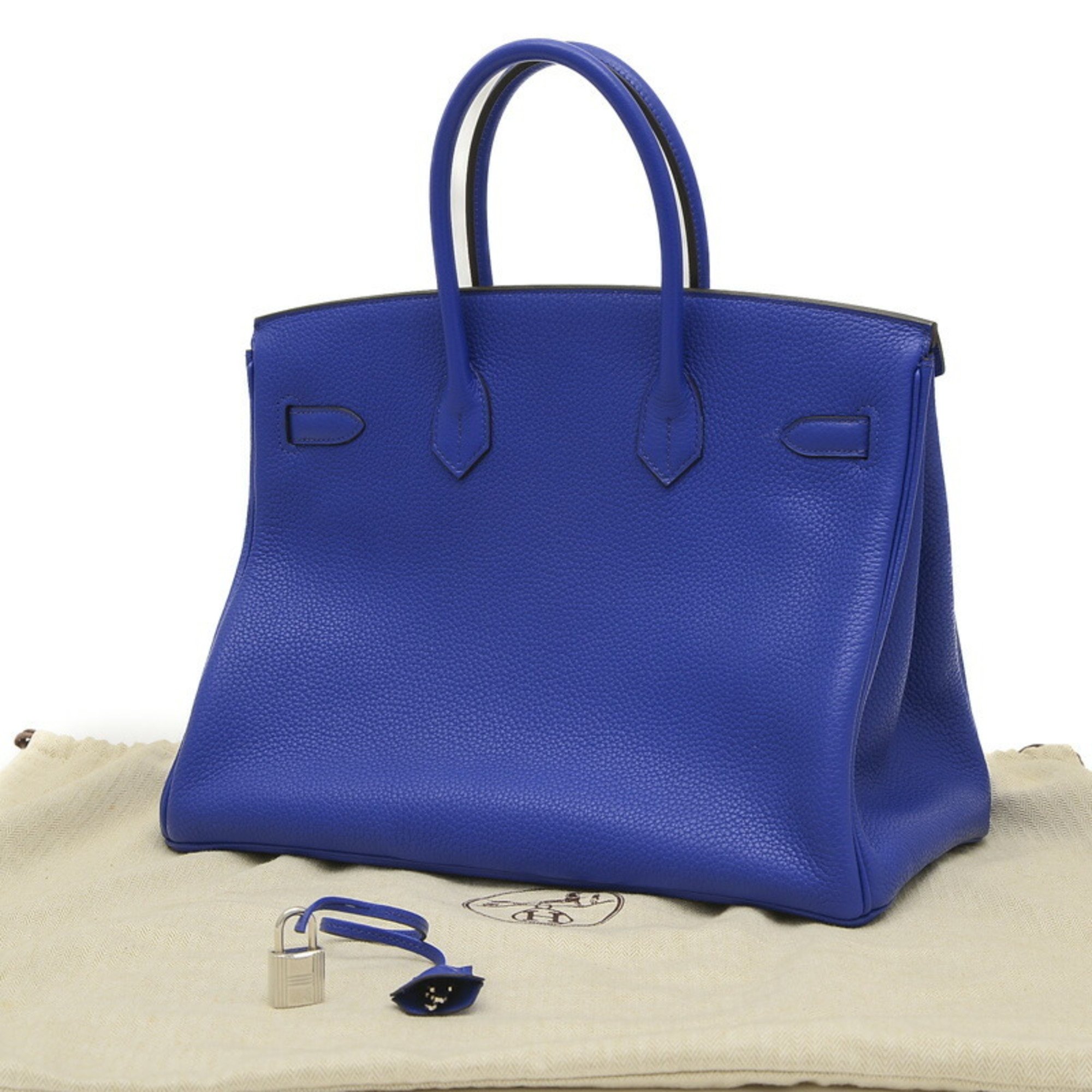 Hermes Birkin 35 Handbag Togo Blue Electric R Stamp