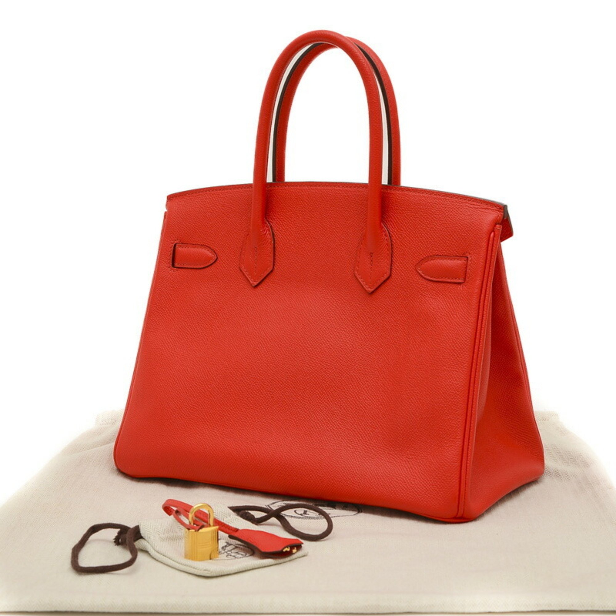 Hermes Birkin 30 Handbag Epson Rouge Cou D Engraved