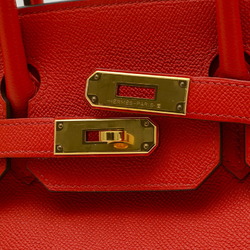 Hermes Birkin 30 Handbag Epson Rouge Cou D Engraved