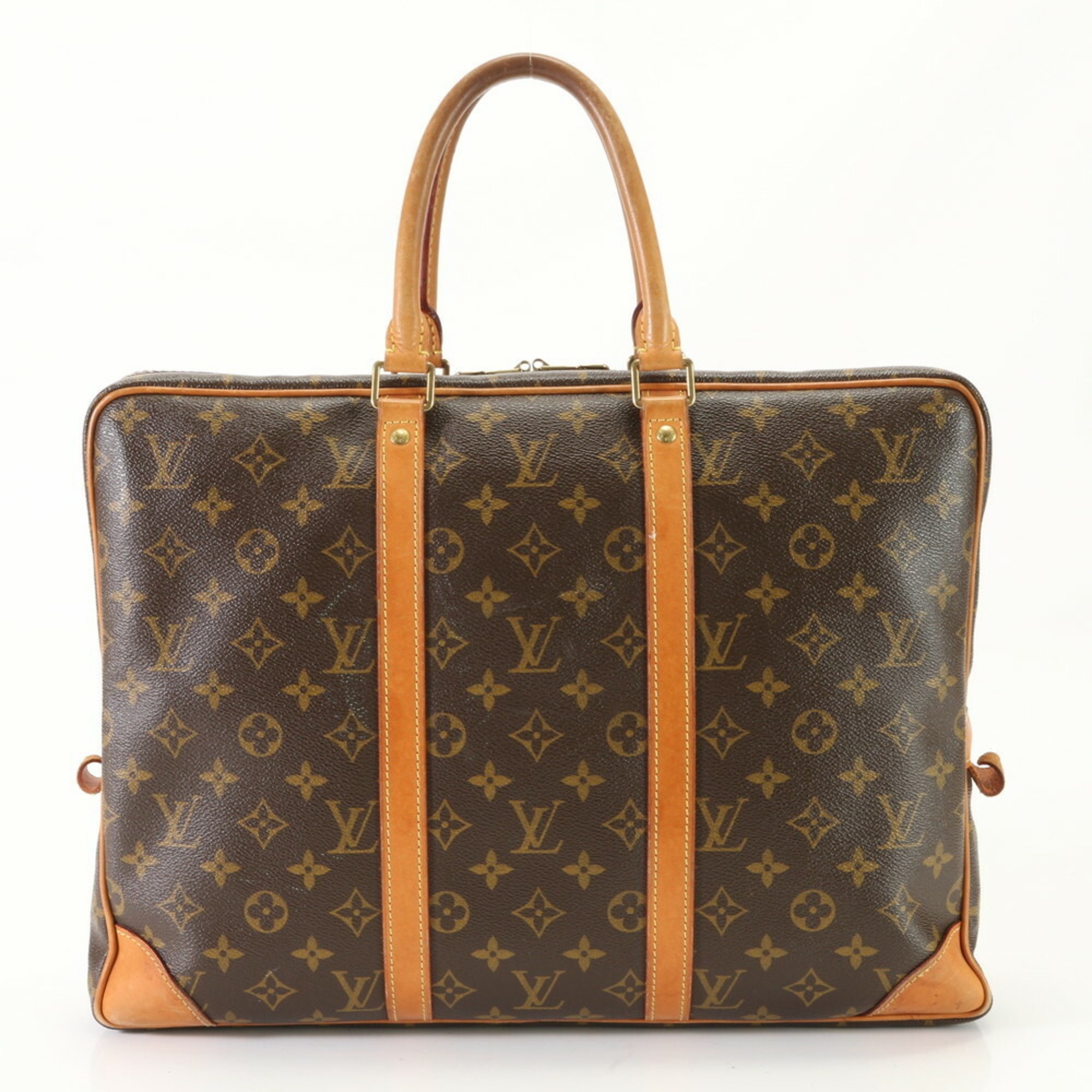 Louis Vuitton Monogram Porte Document Voyage M53361 Leather Bag for Men