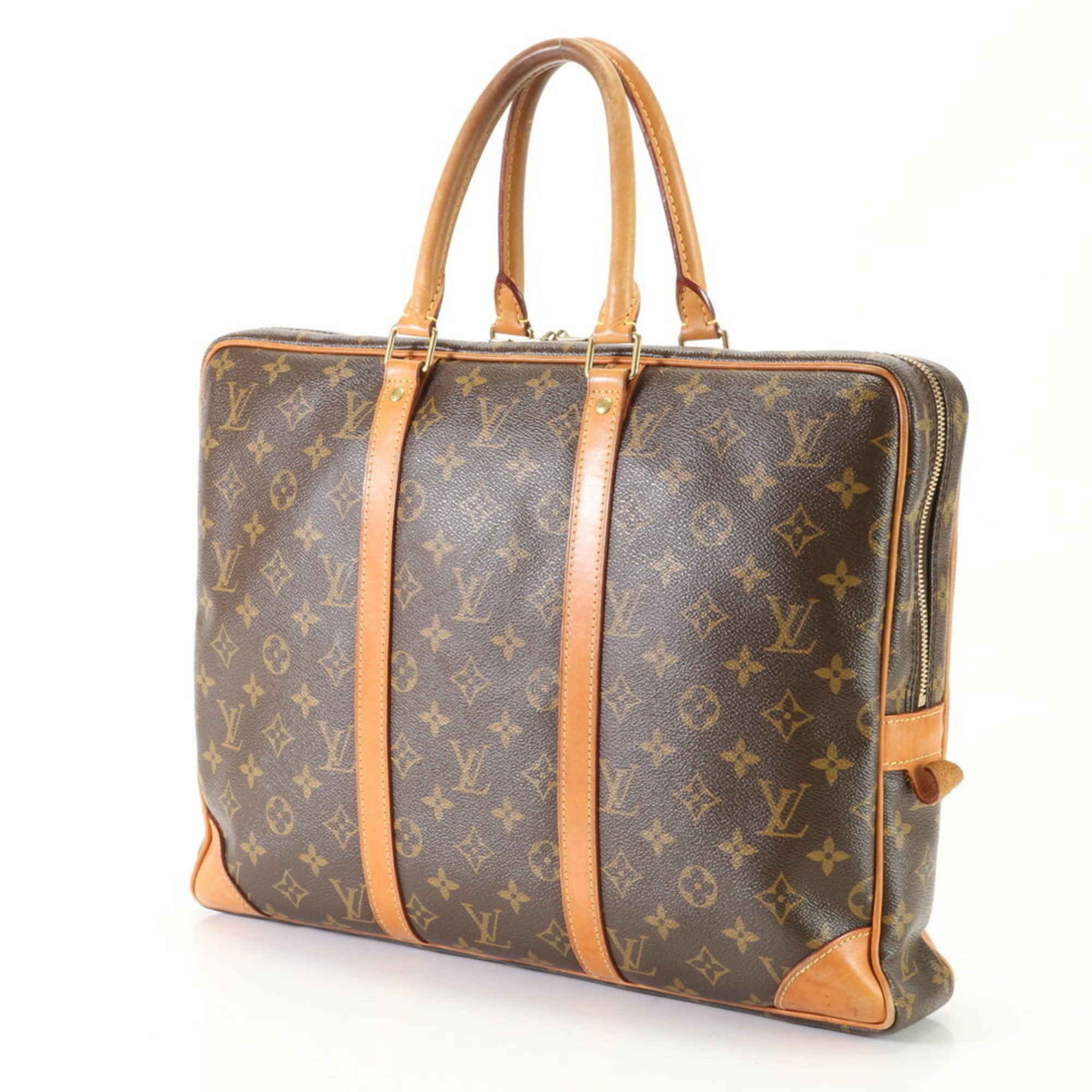 Louis Vuitton Monogram Porte Document Voyage M53361 Leather Bag for Men