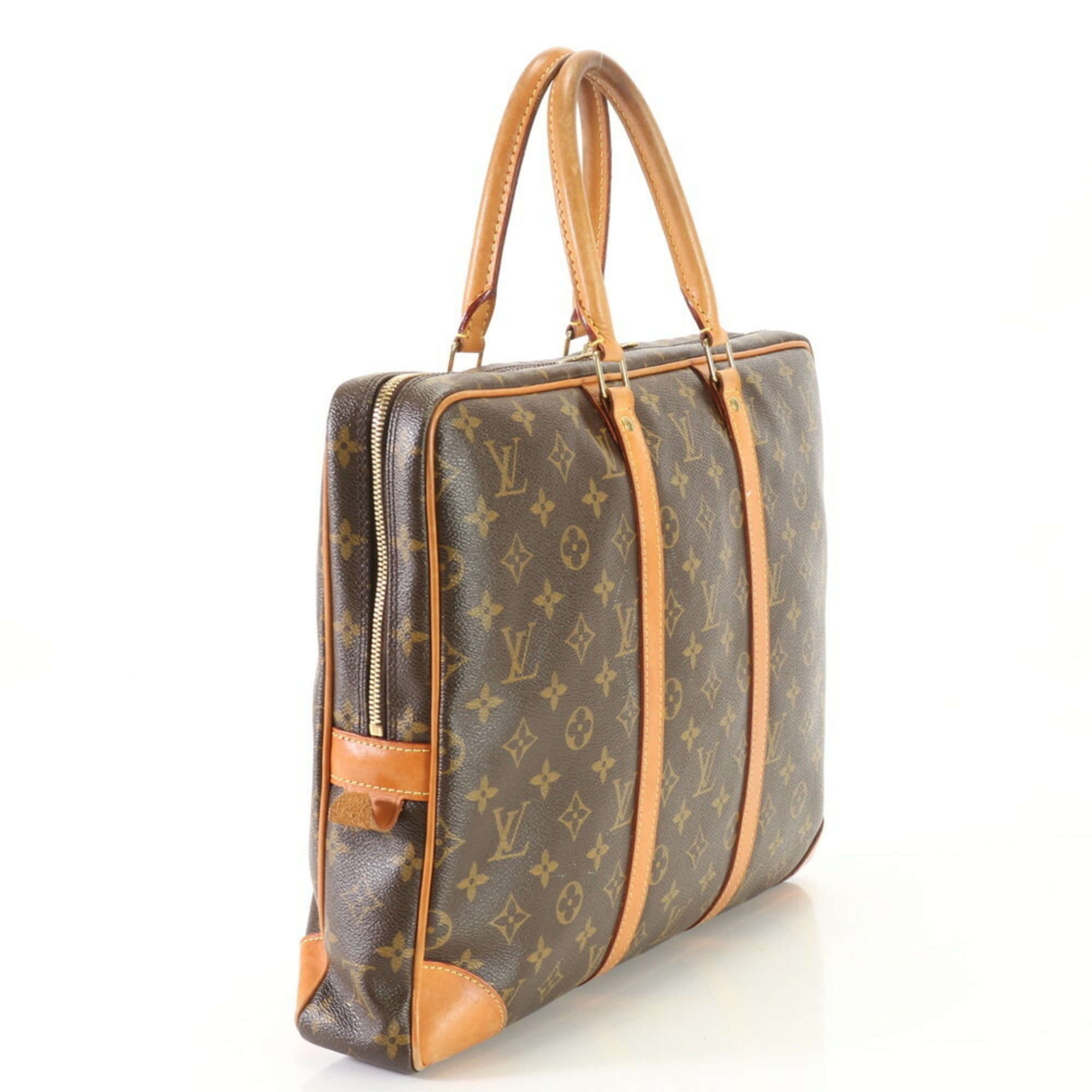 Louis Vuitton Monogram Porte Document Voyage M53361 Leather Bag for Men