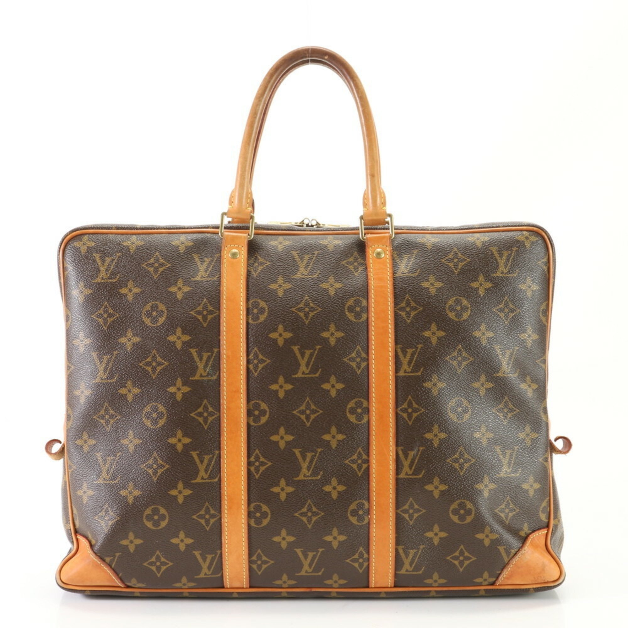 Louis Vuitton Monogram Porte Document Voyage M53361 Leather Bag for Men