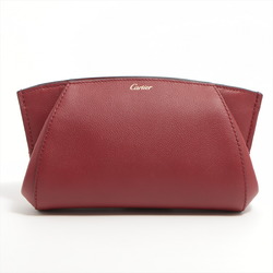 Cartier C de Leather Clutch Bag Handbag Second Pouch Tote Women's