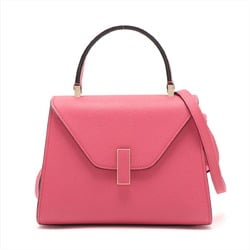 Valextra Iside Leather Handbag Shoulder Bag Pink Women's