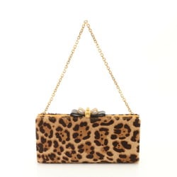 Christian Louboutin Leather Leopard Print - Bag Chain Shoulder Women's