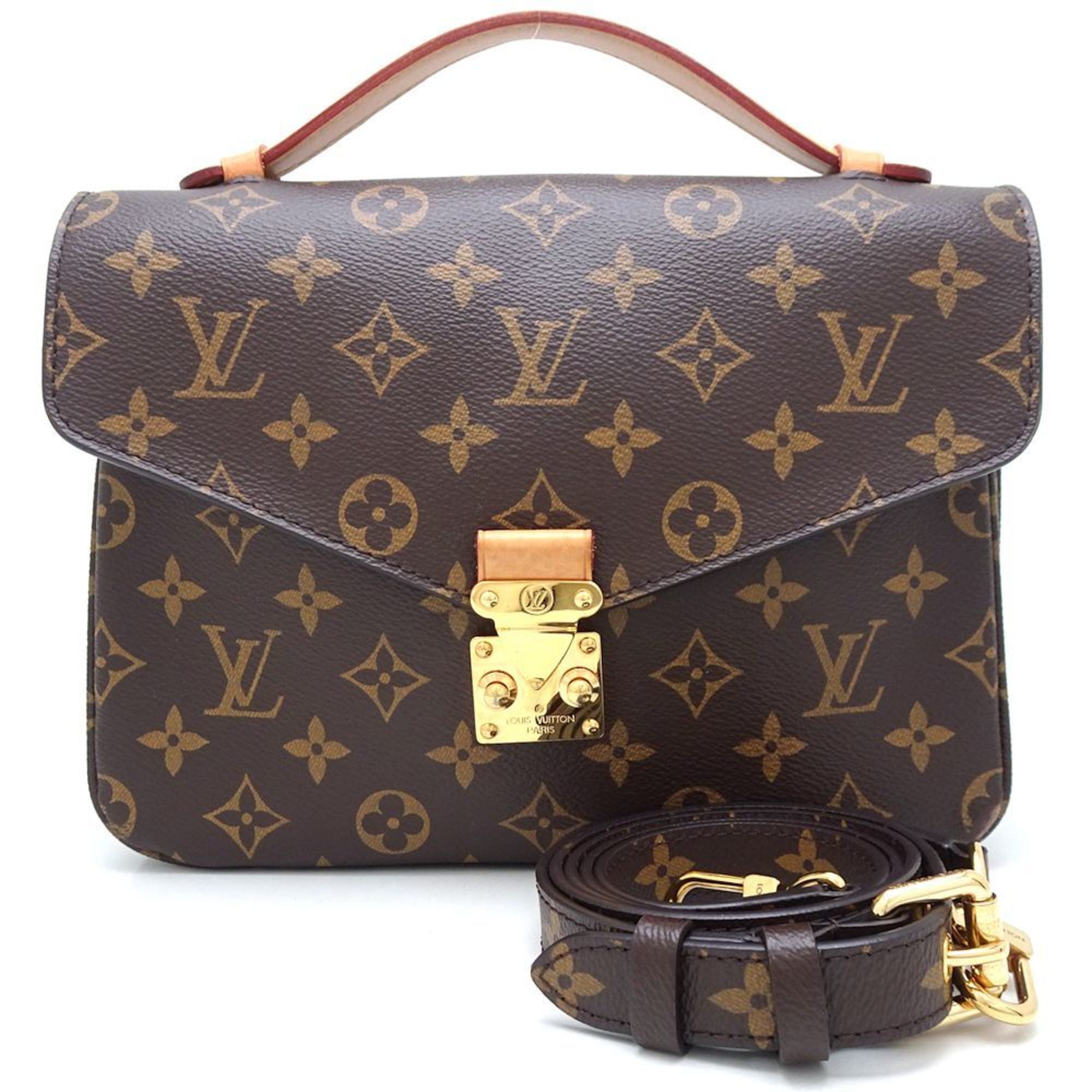 LOUIS VUITTON Louis Vuitton Monogram Pochette Metis MM M44875 2Way Bag Brown 351400