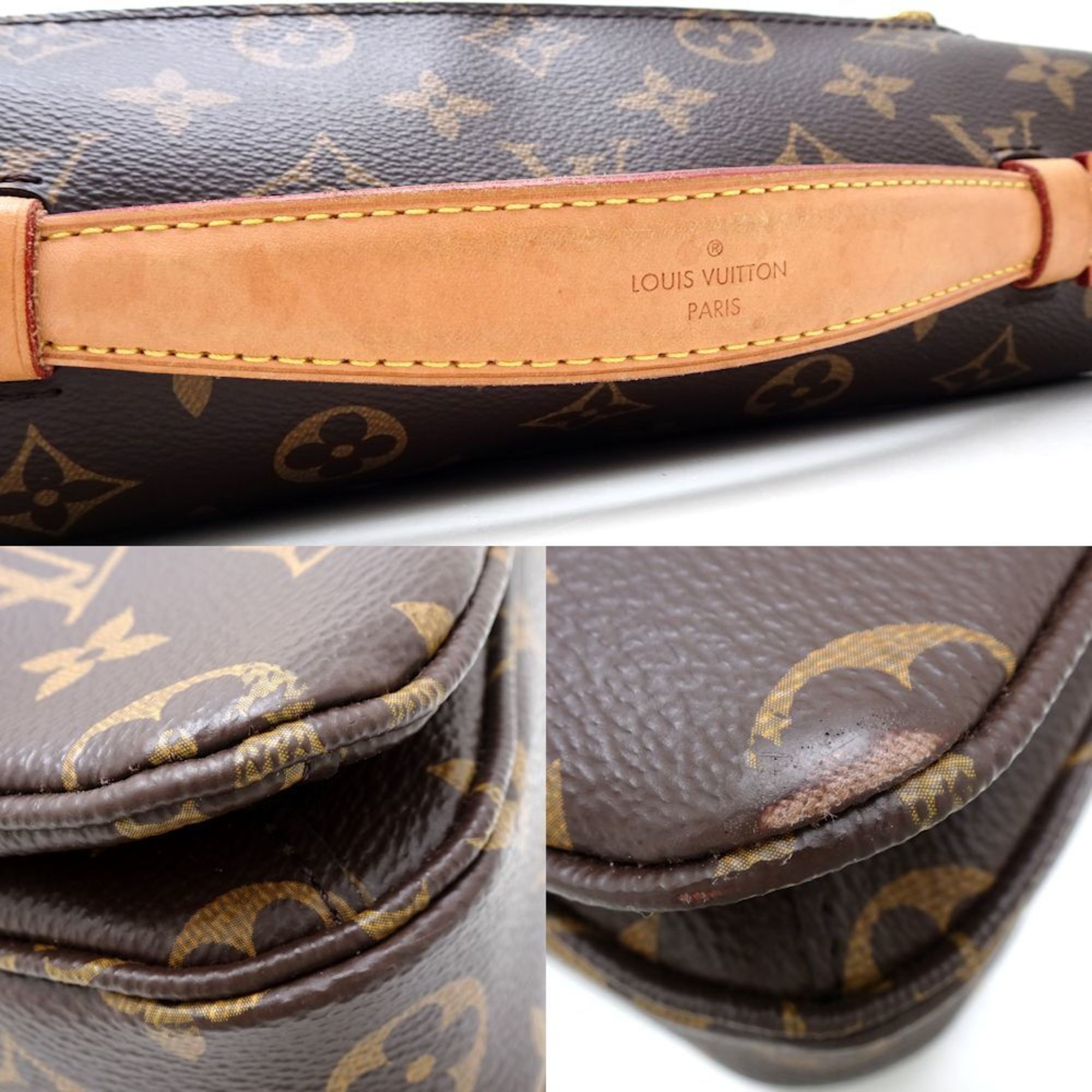 LOUIS VUITTON Louis Vuitton Monogram Pochette Metis MM M44875 2Way Bag Brown 351400