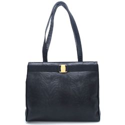 Salvatore Ferragamo Vara Tote Bag in Embossed Leather, Black 351416