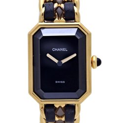 CHANEL Chanel Premiere L size H0001 483011003 GP (gold plated) x leather ladies 130194 watch