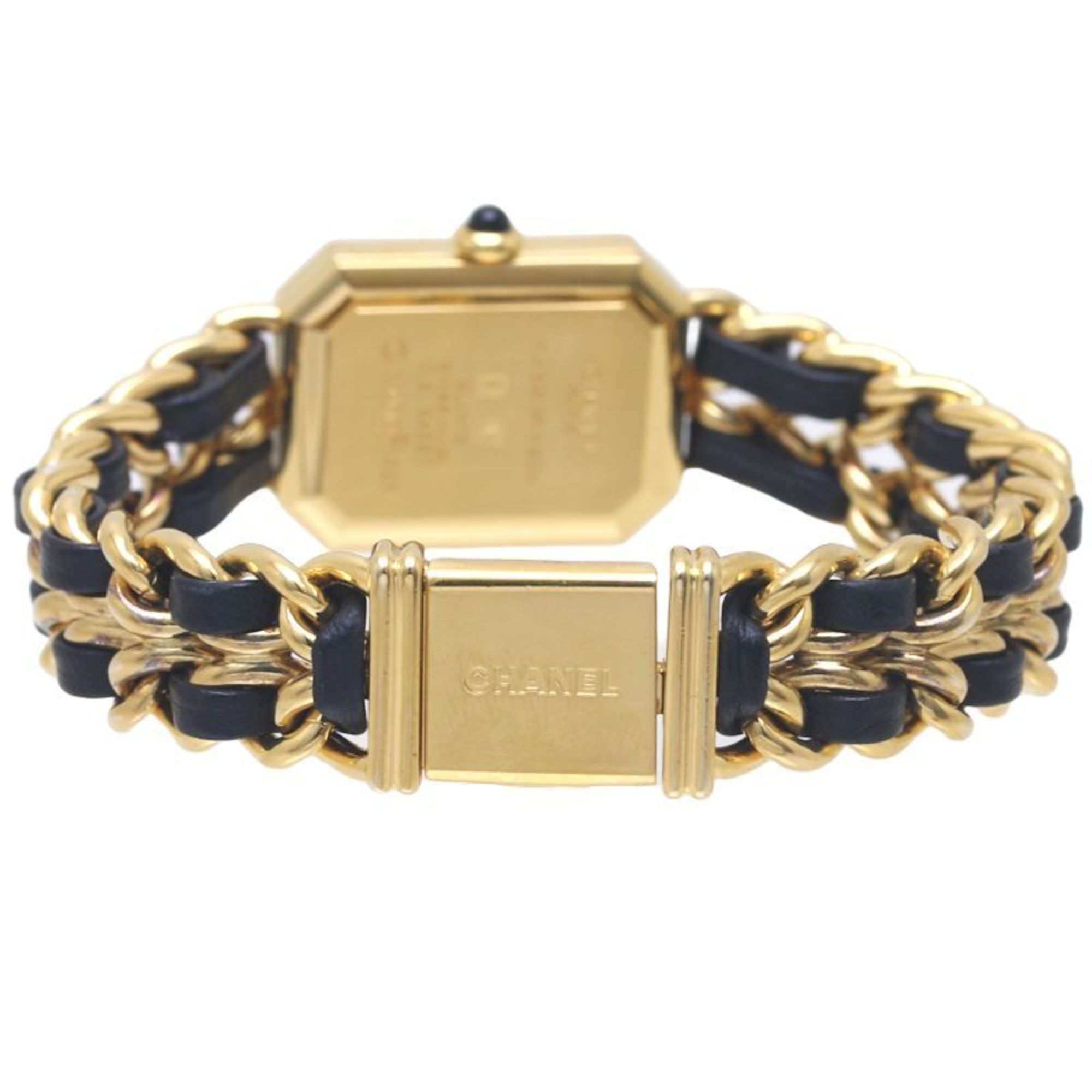 CHANEL Chanel Premiere L size H0001 483011003 GP (gold plated) x leather ladies 130194 watch