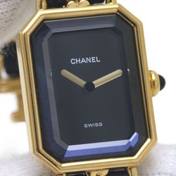 CHANEL Chanel Premiere L size H0001 483011003 GP (gold plated) x leather ladies 130194 watch