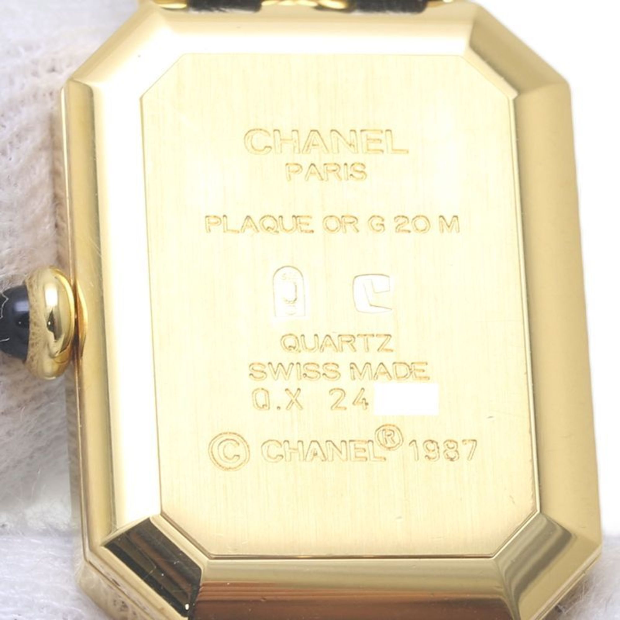 CHANEL Chanel Premiere L size H0001 483011003 GP (gold plated) x leather ladies 130194 watch