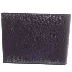 BVLGARI Bulgari Bi-fold Wallet Flap Compact Leather Black 180547