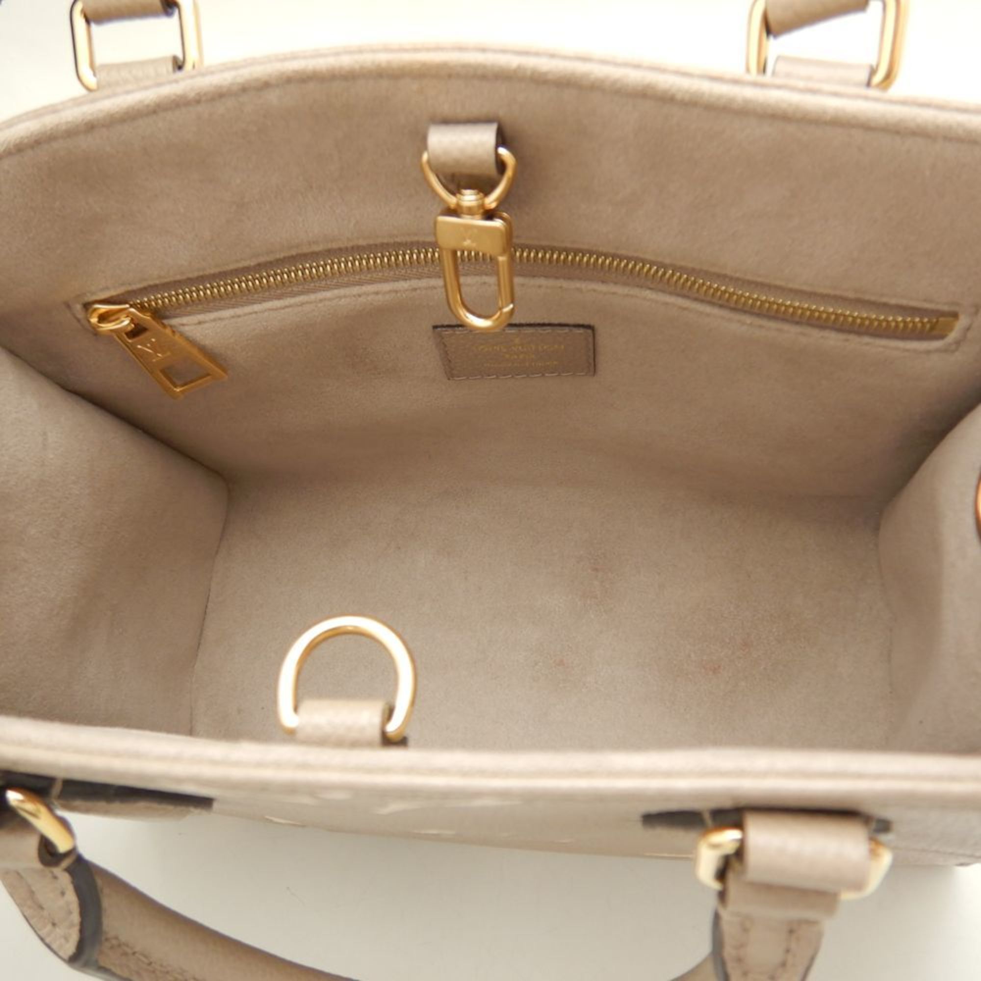 LOUIS VUITTON Louis Vuitton On the Go PM M45779 Tote Bag Monogram Empreinte Bicolor Tourterelle Creme 251882