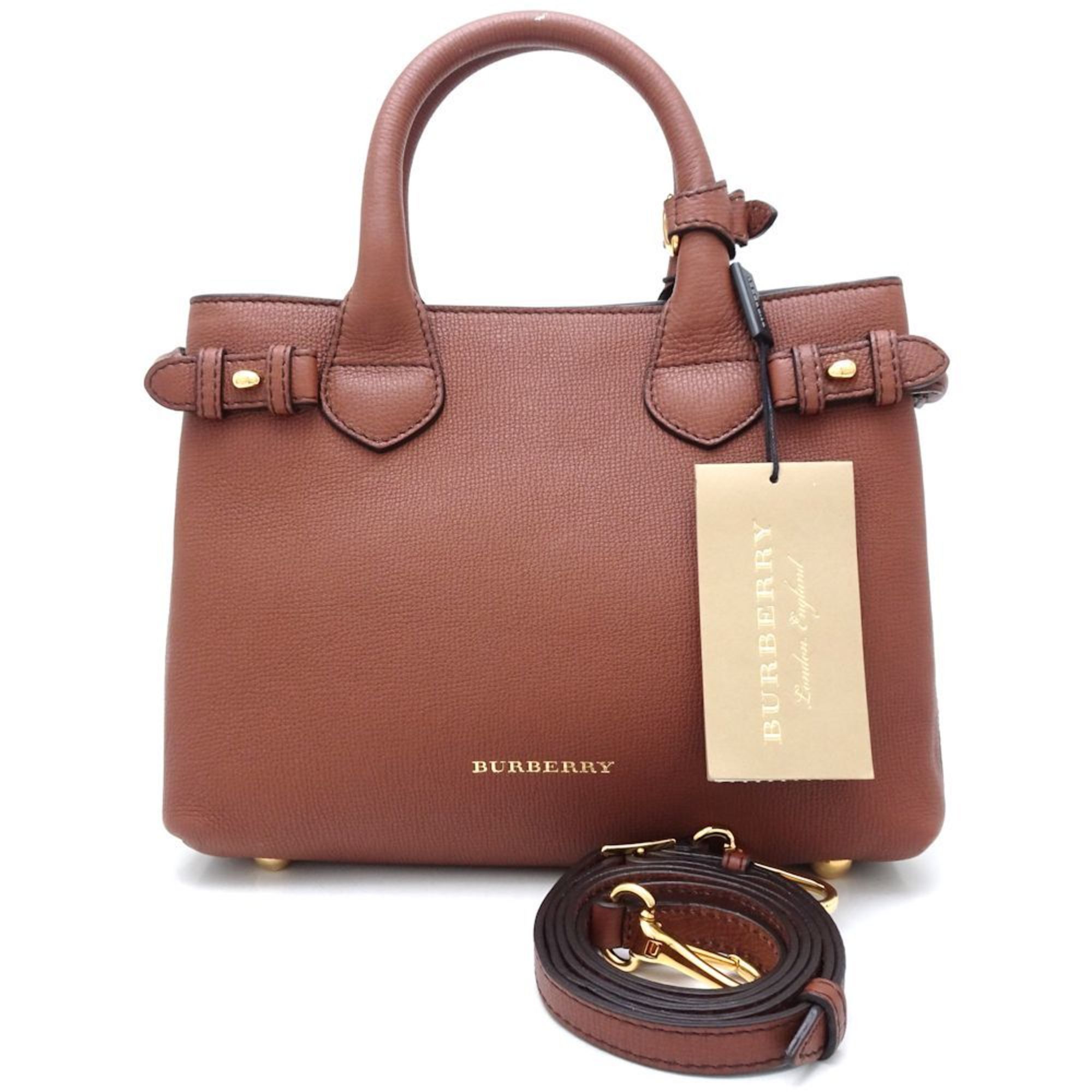 BURBERRY 3980803 2-Way Bag Leather Brown 351414