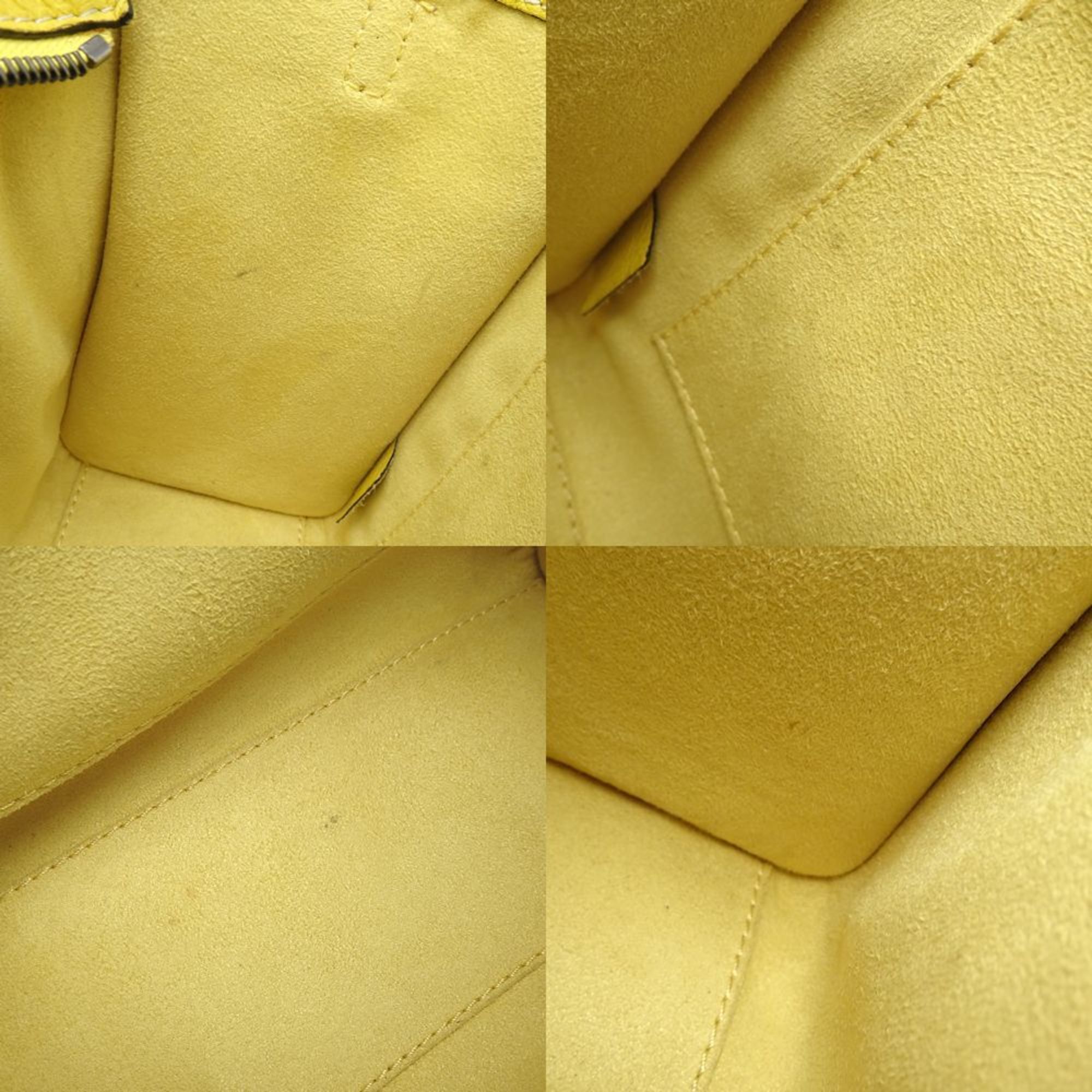 CELINE Luggage Nano Shopper 2-Way Bag Leather Yellow 351375