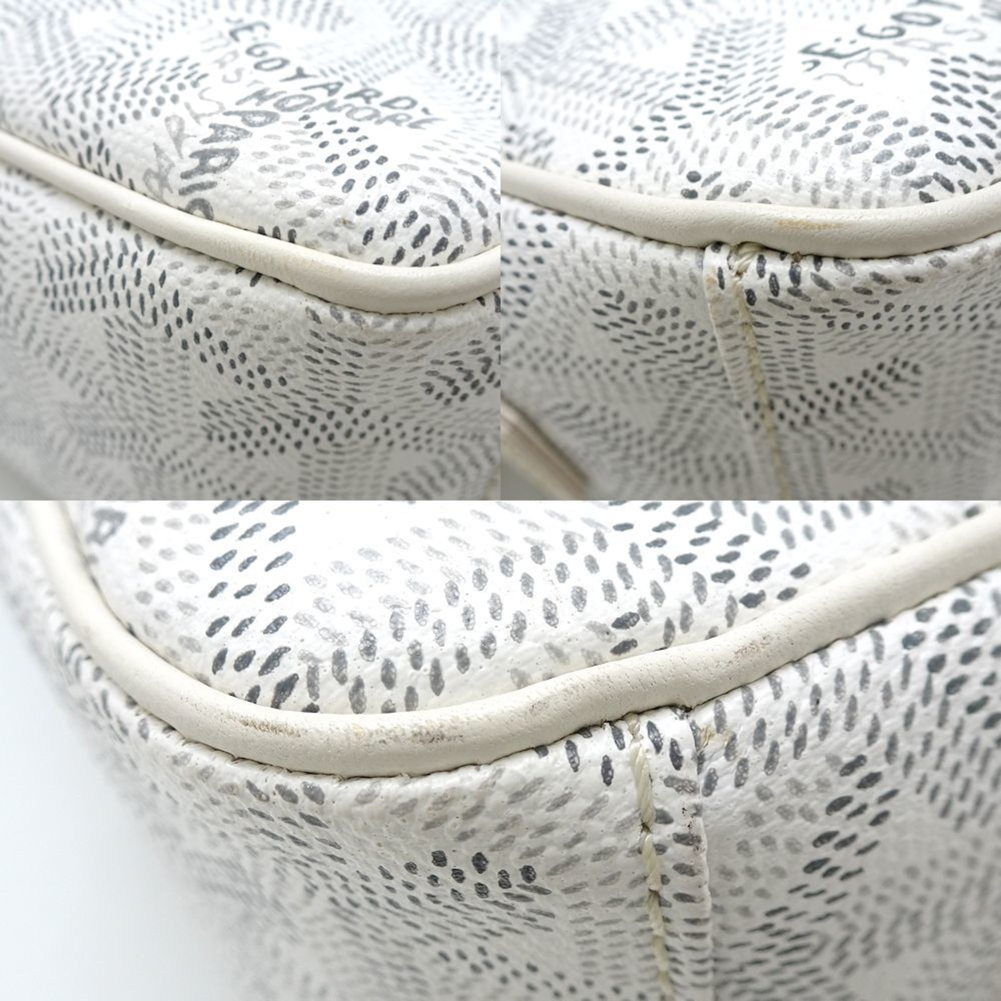 GOYARD Goyard Cup Vert PM Shoulder Bag Coated Canvas x Leather White 351384