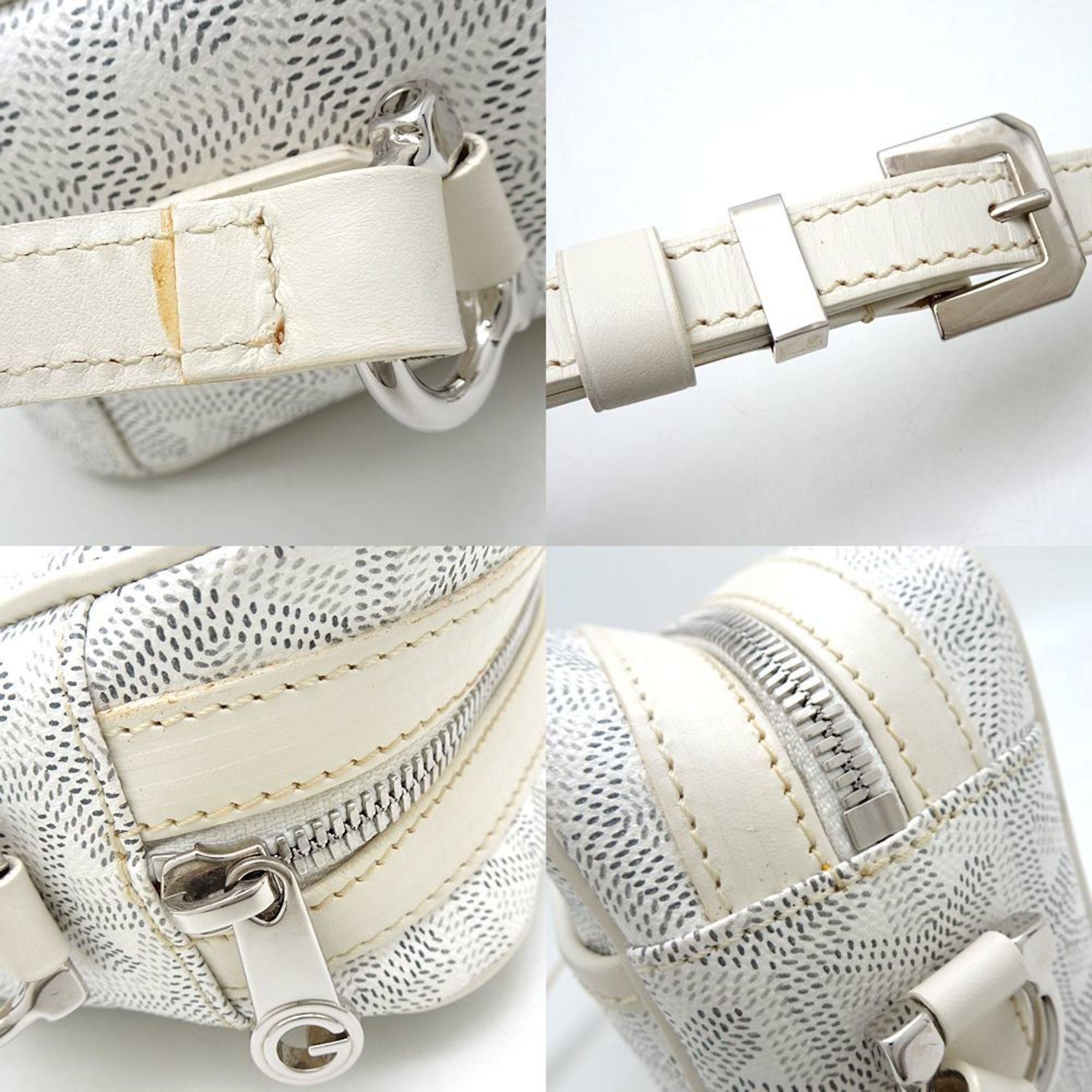 GOYARD Goyard Cup Vert PM Shoulder Bag Coated Canvas x Leather White 351384