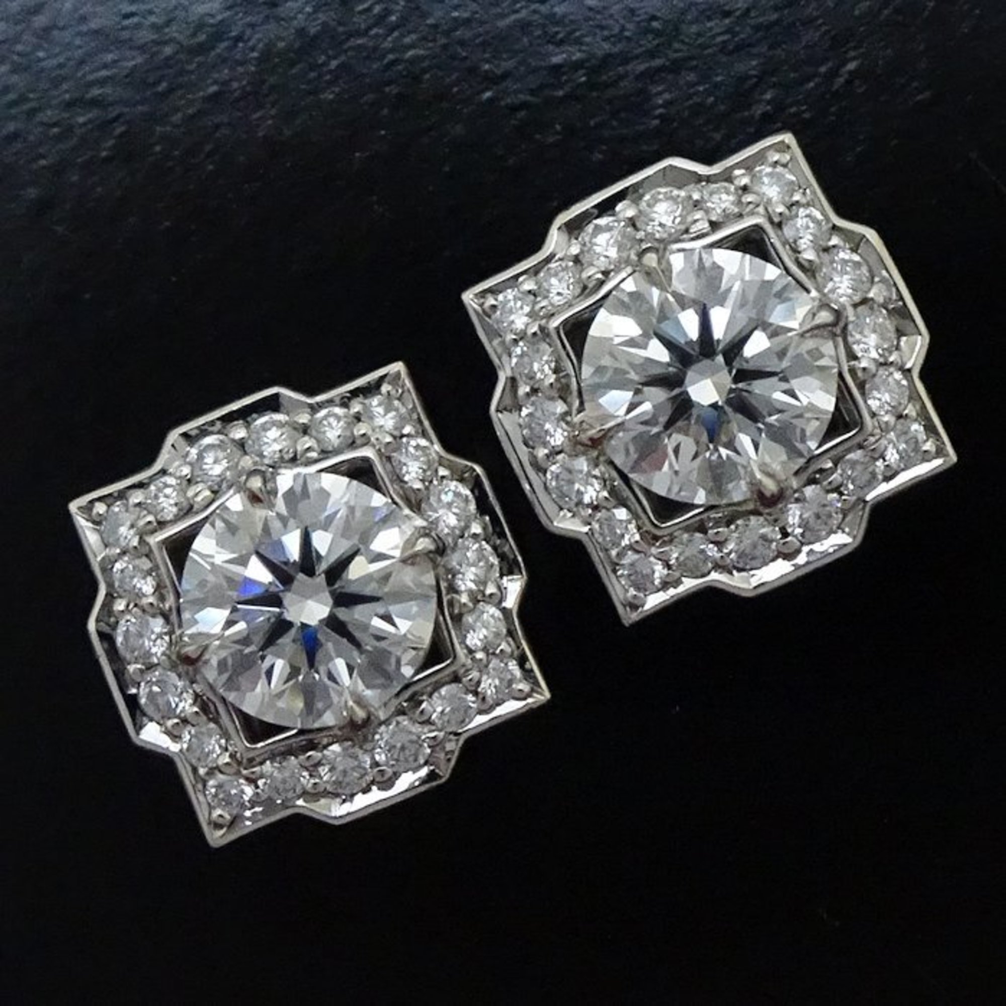 HARRY WINSTON Harry Winston Bell Earrings Diamond 0.50ct 0.51ct D.VS1 Pt950 Platinum 292069