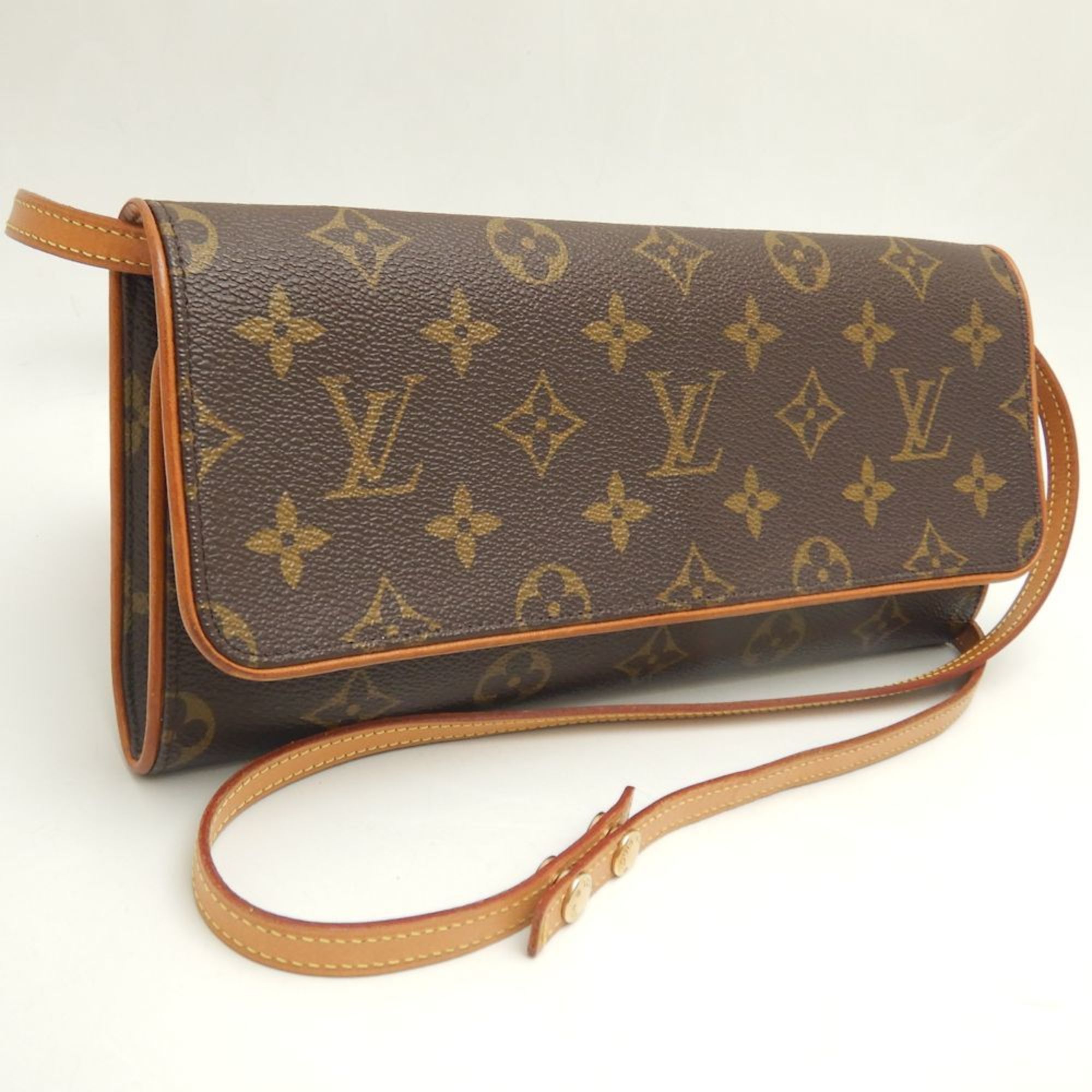 LOUIS VUITTON Louis Vuitton Monogram Pochette Twin GM M51852 Shoulder Bag Brown 251862