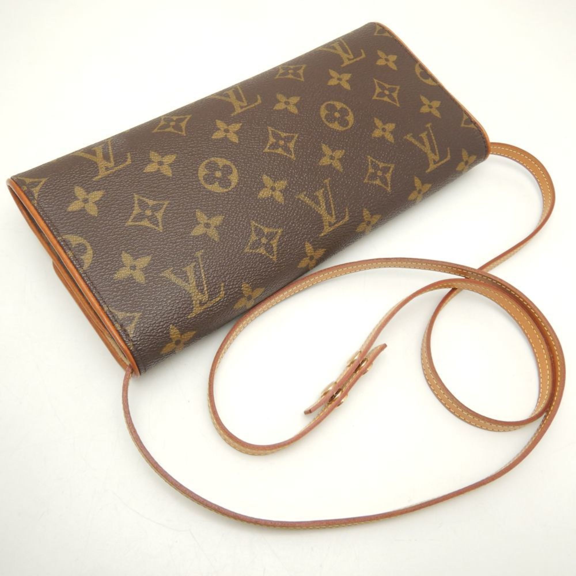 LOUIS VUITTON Louis Vuitton Monogram Pochette Twin GM M51852 Shoulder Bag Brown 251862