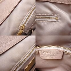 Salvatore Ferragamo Gancini GG-21F317 2-Way Bag Leather Pink Beige 351417