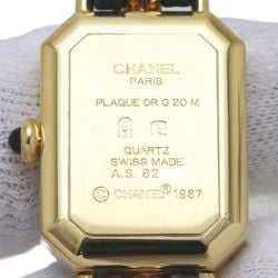 CHANEL Chanel Premiere L size H0001 483011003 GP (gold plated) x leather ladies 130197 watch