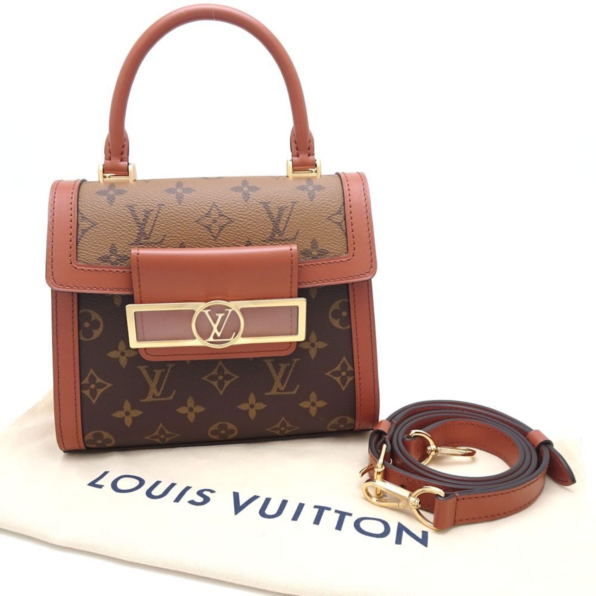 LOUIS VUITTON Louis Vuitton Dauphine Capital M46751 2Way Bag Monogram Reverse Brown 351398 ☆