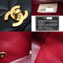 CHANEL Chanel Chain Shoulder Bag Matelasse Lambskin Black 351385