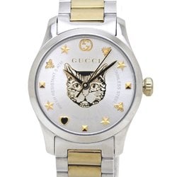 GUCCI G Timeless YA126596 126.5 Stainless Steel xGP (Gold Plated) Women's 130176 Watch