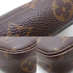 LOUIS VUITTON Louis Vuitton Monogram Pouch M51980 2Way Bag Brown 351402