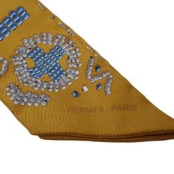 HERMES Scarf Twilly KELLY EN PERLES Kelly en pearl silk multicolor brown 180560