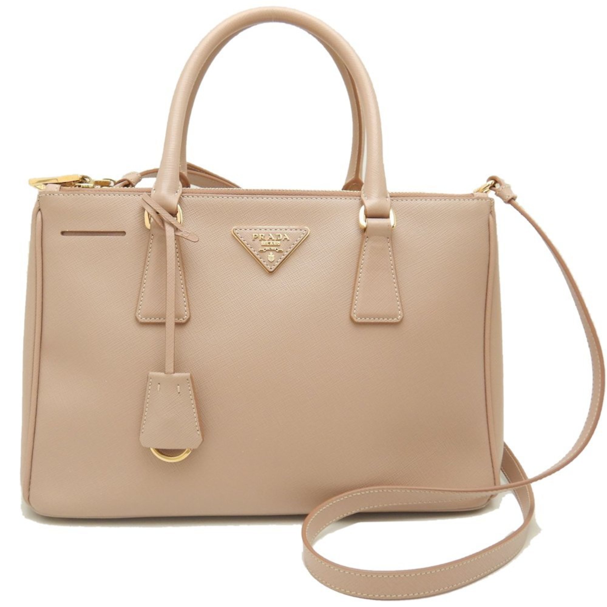 PRADA Prada Galleria BN1801 Handbag Saffiano Leather CAMMEO 251849