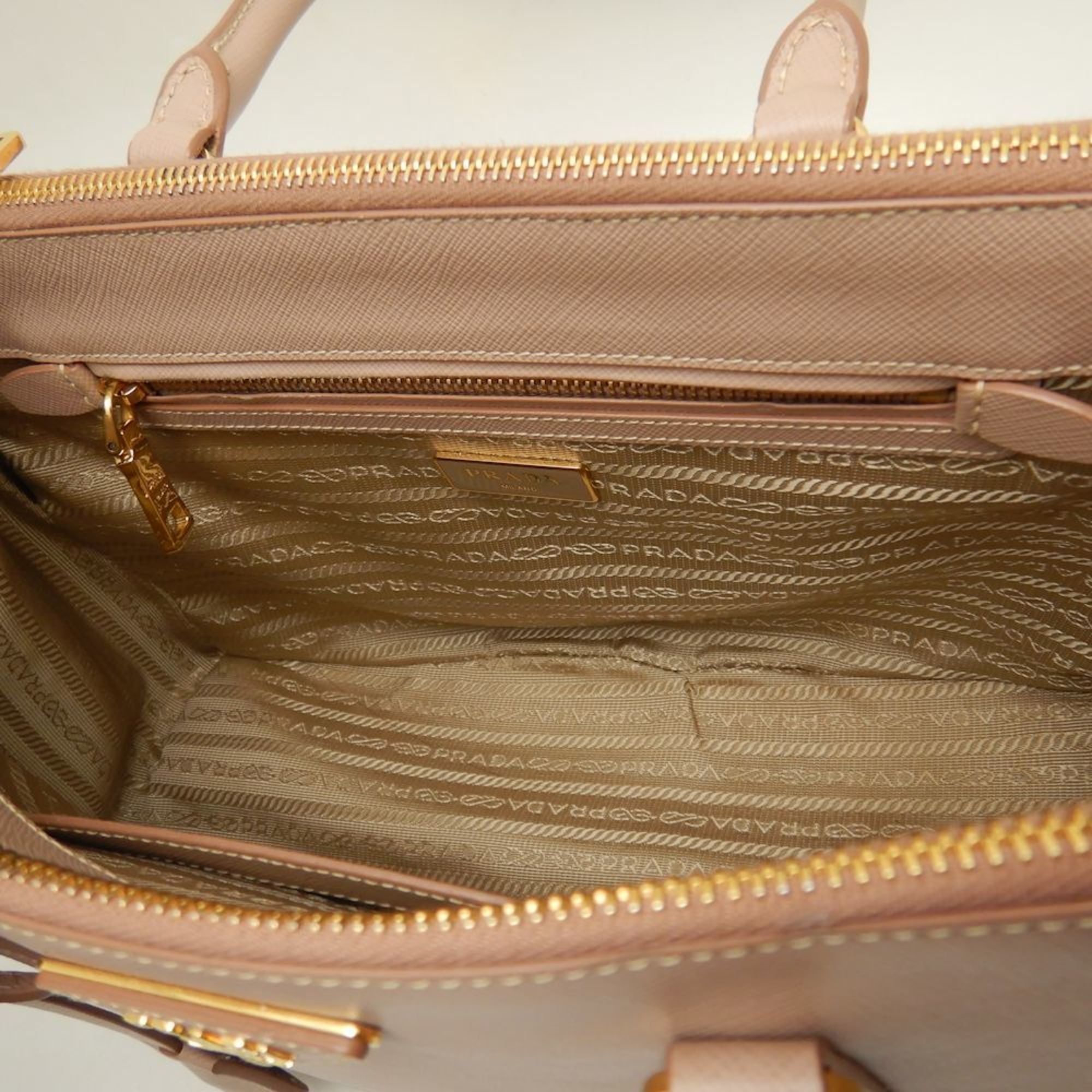 PRADA Prada Galleria BN1801 Handbag Saffiano Leather CAMMEO 251849