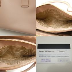 PRADA Prada Galleria BN1801 Handbag Saffiano Leather CAMMEO 251849